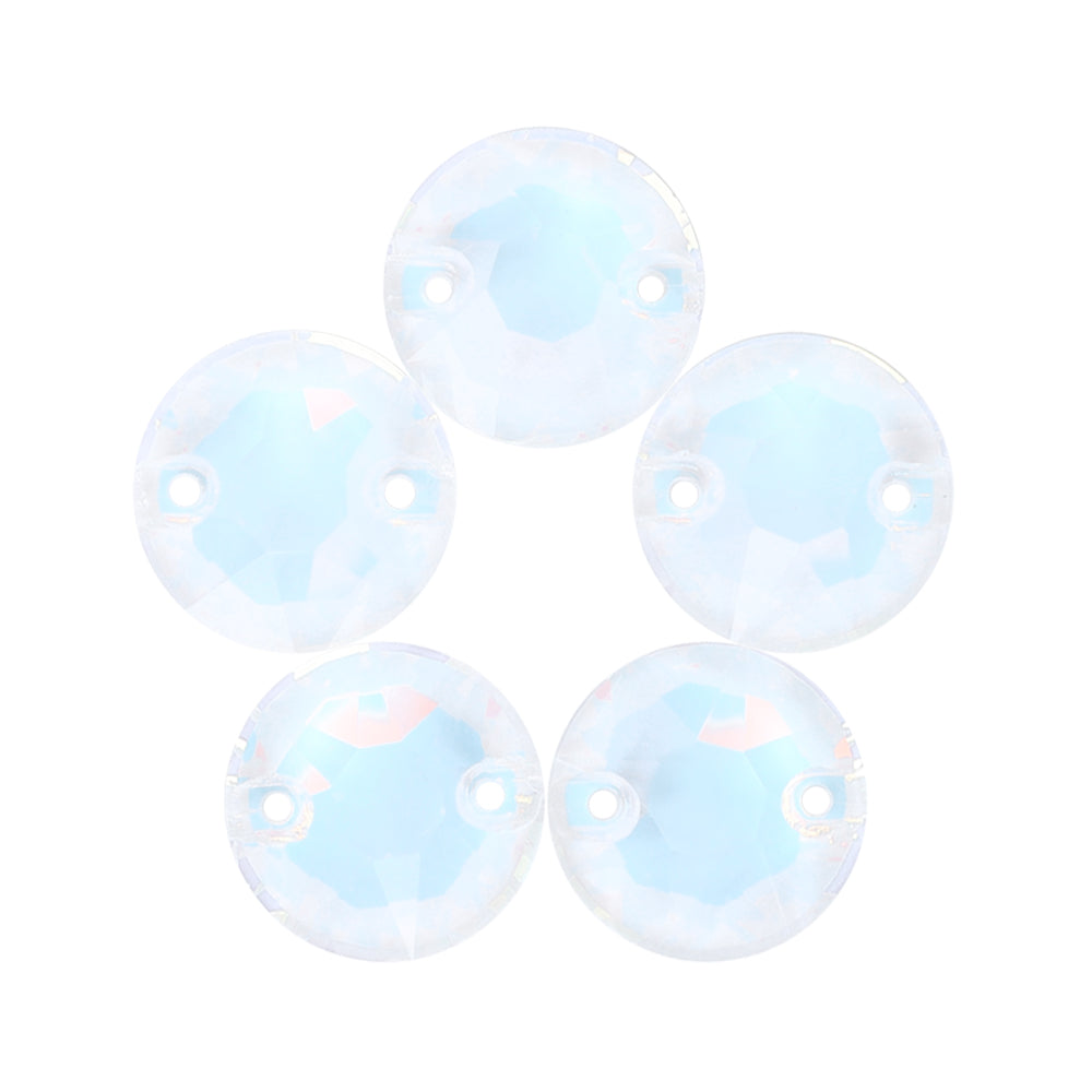 Mixed Sizes 6 Grid Box White Opal Glass HotFix Rhinestones For Clothing DIY