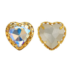 Moonlight Maxi Heart Shape High-Quality Glass Sew-on Nest Hollow Claw Rhinestones