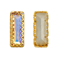 Paradise Shine Princess Baguette Shape High-Quality Glass Sew-on Nest Hollow Claw Rhinestones WholesaleRhinestone