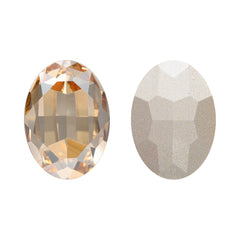 Golden Shadow Oval Shape High Quality Glass Pointed Back Fancy Rhinestones