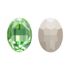 Peridot Oval Shape High Quality Glass Pointed Back Fancy Rhinestones