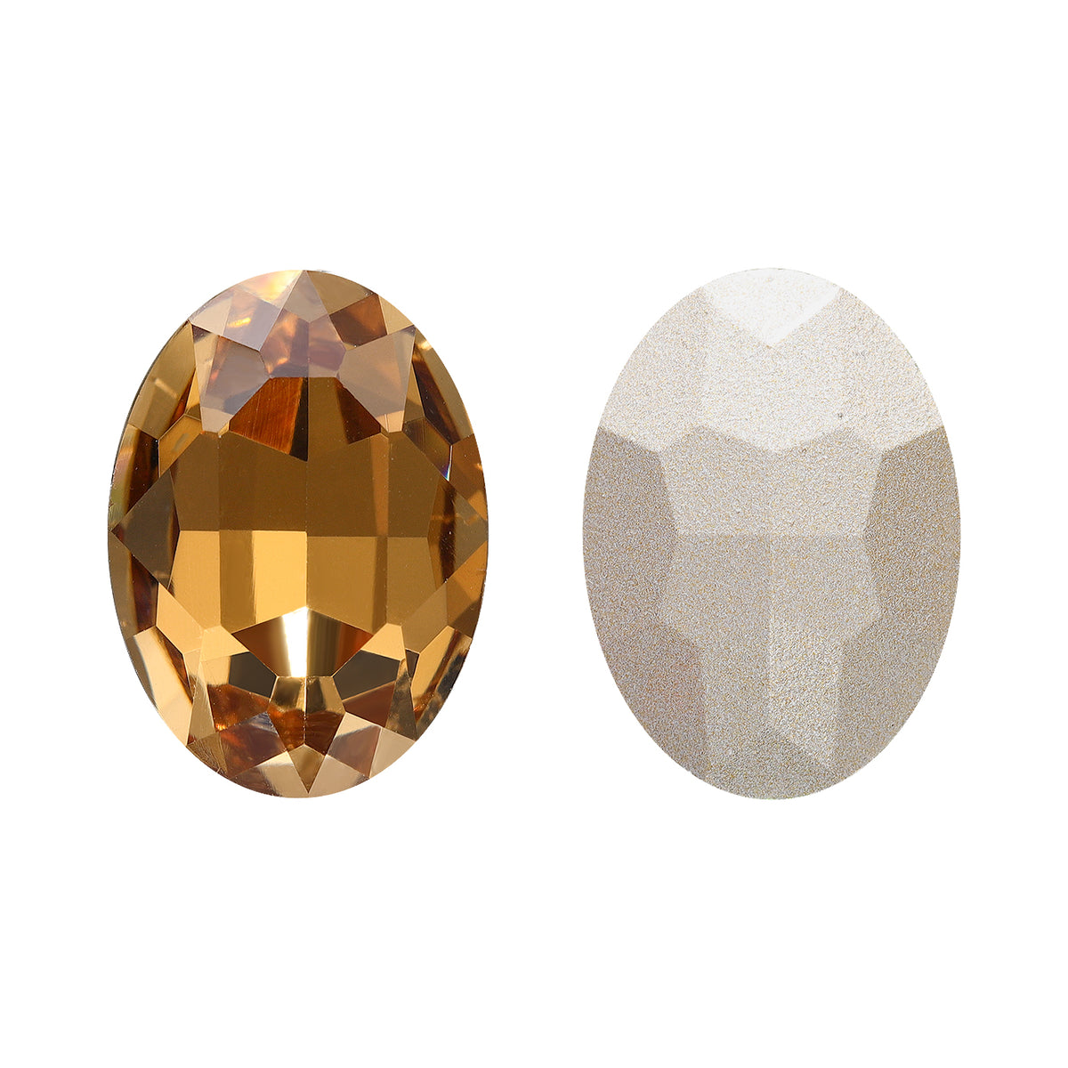 Light Smoked Topaz Oval Shape High Quality Glass Pointed Back Fancy Rhinestones