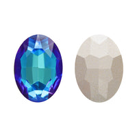 Bermuda Blue Oval Shape High Quality Glass Pointed Back Fancy Rhinestones