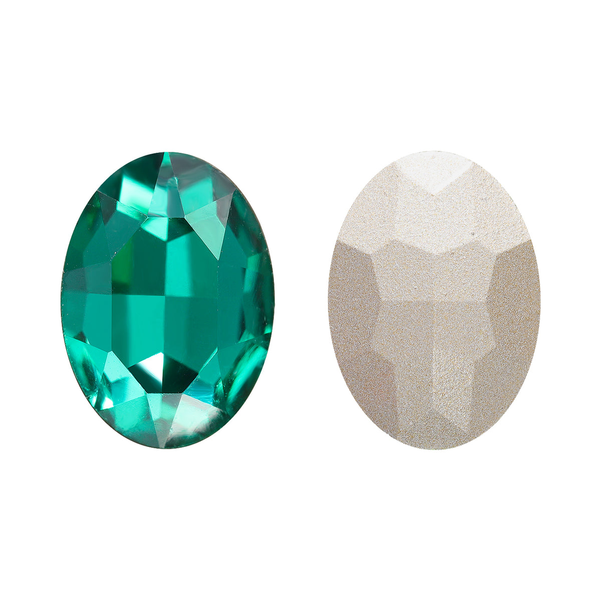 Emerald Oval Shape High Quality Glass Pointed Back Fancy Rhinestones