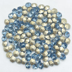 Lt Light Blue Hexagon kaleidoscope Shape Glass Pointed Back Fancy Rhinestones