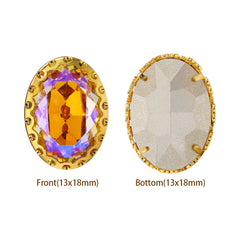 Paradise Shine Oval Shape High-Quality Glass Sew-on Nest Hollow Claw Rhinestones