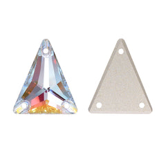 Slim Triangle Shape Light Crystal AB High Quality Glass Sew-on Rhinestones