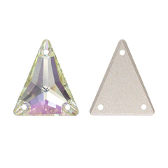 Slim Triangle Shape Luminous Green High Quality Glass Sew-on Rhinestones