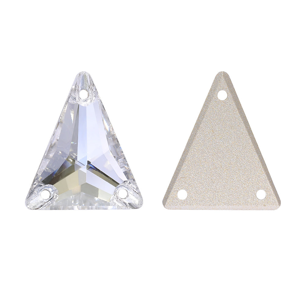 Slim Triangle Shape Silver Shade High Quality Glass Sew-on Rhinestones