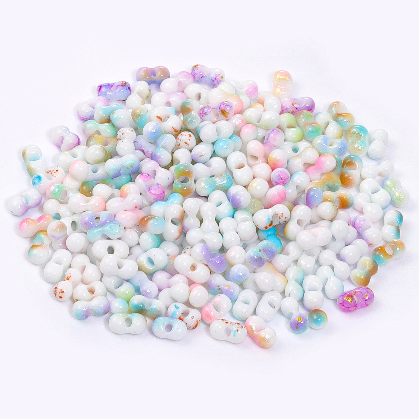 Various Colors Rainbow Effect Peanut Beads Shape Glass Seed Beads