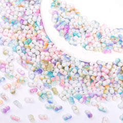 Various Colors Rainbow Effect Peanut Beads Shape Glass Seed Beads