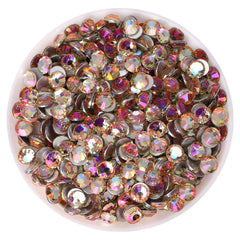 Cherry Blossom Pink Glass FlatBack Rhinestones Silver Back WholesaleRhinestone