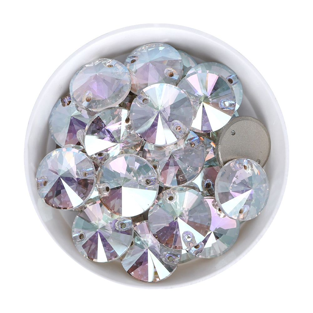 Crystal Transmission Rivoli  Shape High Quality Glass Sew-on Rhinestones