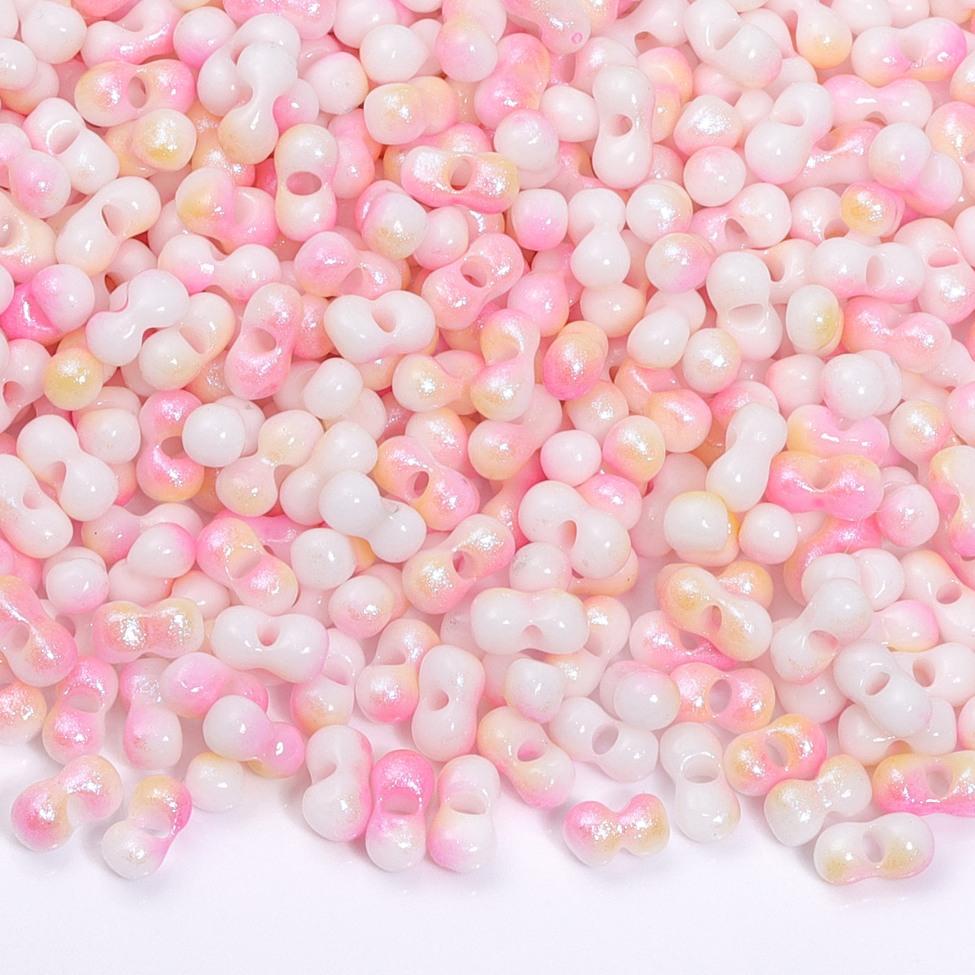 Various Colors Rainbow Effect Peanut Beads Shape Glass Seed Beads