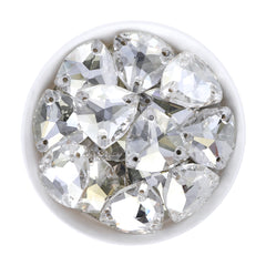 Silver Shade Trilliant Shape High Quality Glass Sew-on Rhinestones