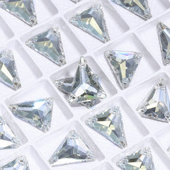 Slim Triangle Shape Silver Shade High Quality Glass Sew-on Rhinestones