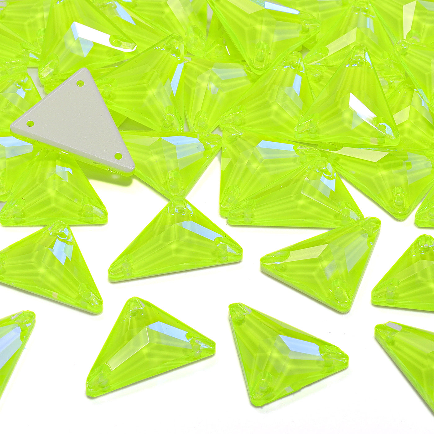 Electric Neon Jonquil Slim Triangle Shape High Quality Glass Sew-on Rhinestones