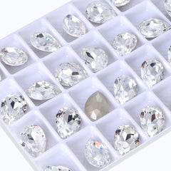 Crystal Pear Shape High Quality Glass Pointed Back Fancy Rhinestones