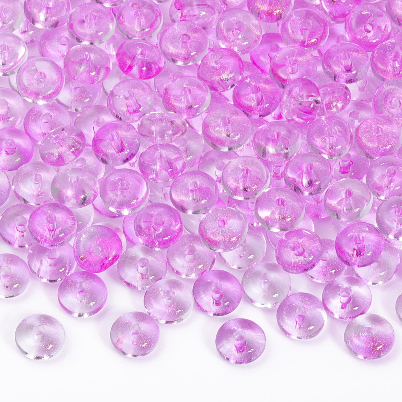 Various Colors Transparent Candy Series Lucky Buckle Shape Glass Seed Beads