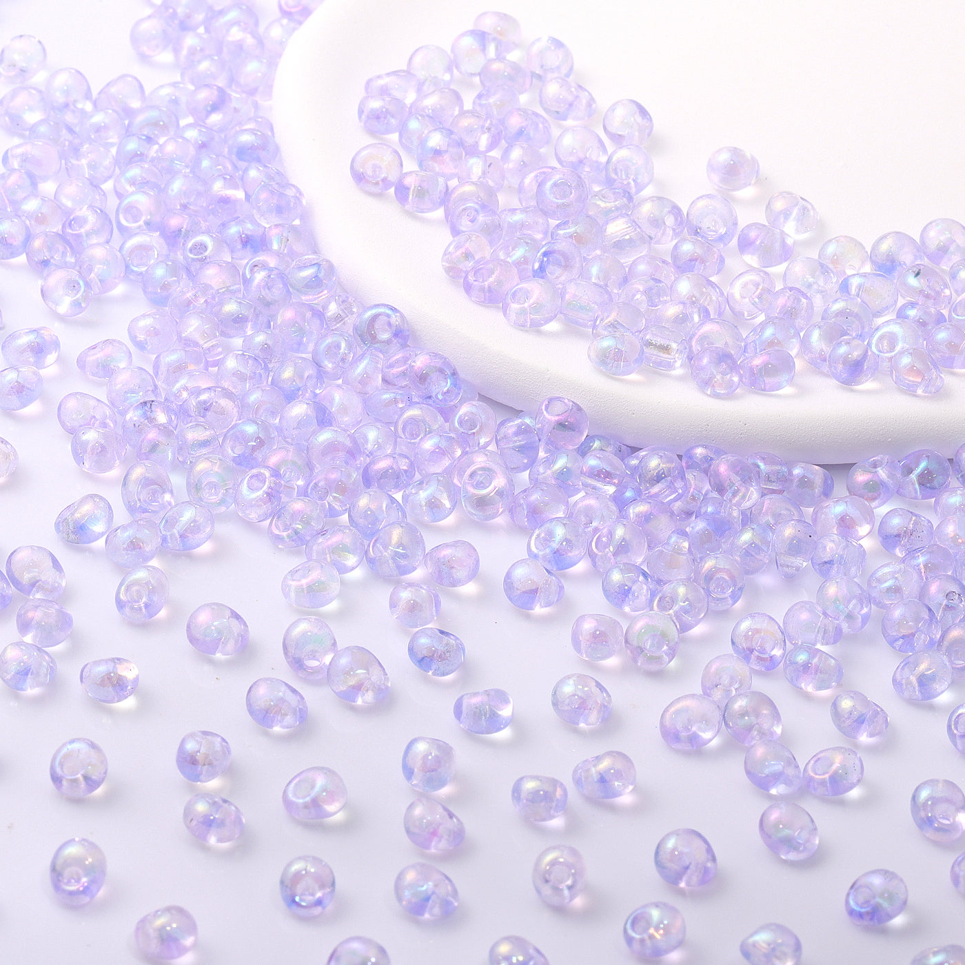 TMAB011 Transparent AB Drop Shape Glass Seed Beads