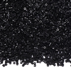 Opaque Black Color Hight Quality Glass Cylinder Seed Beads 1.6 MM Size BS1016