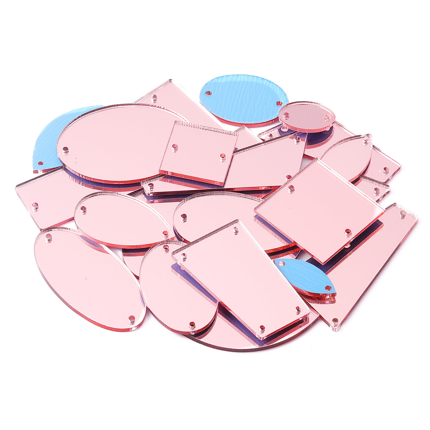 Light Pink Mixed Shapes Acrylic Sew-on Mirror For Dance Costume