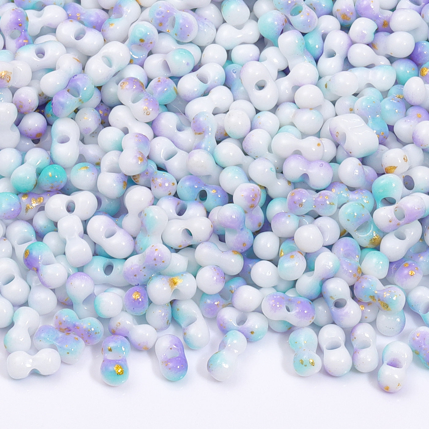 Various Colors Rainbow Effect Peanut Beads Shape Glass Seed Beads