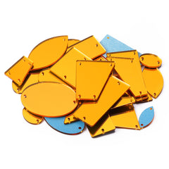 Golden Yellow Mixed Shapes Acrylic Sew-on Mirror For Dance Costume