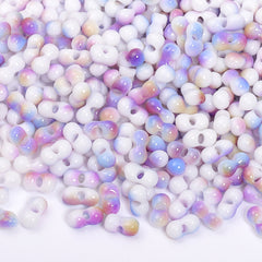 RNB009 Rainbow Effect Peanut Beads Shape Glass Seed Beads