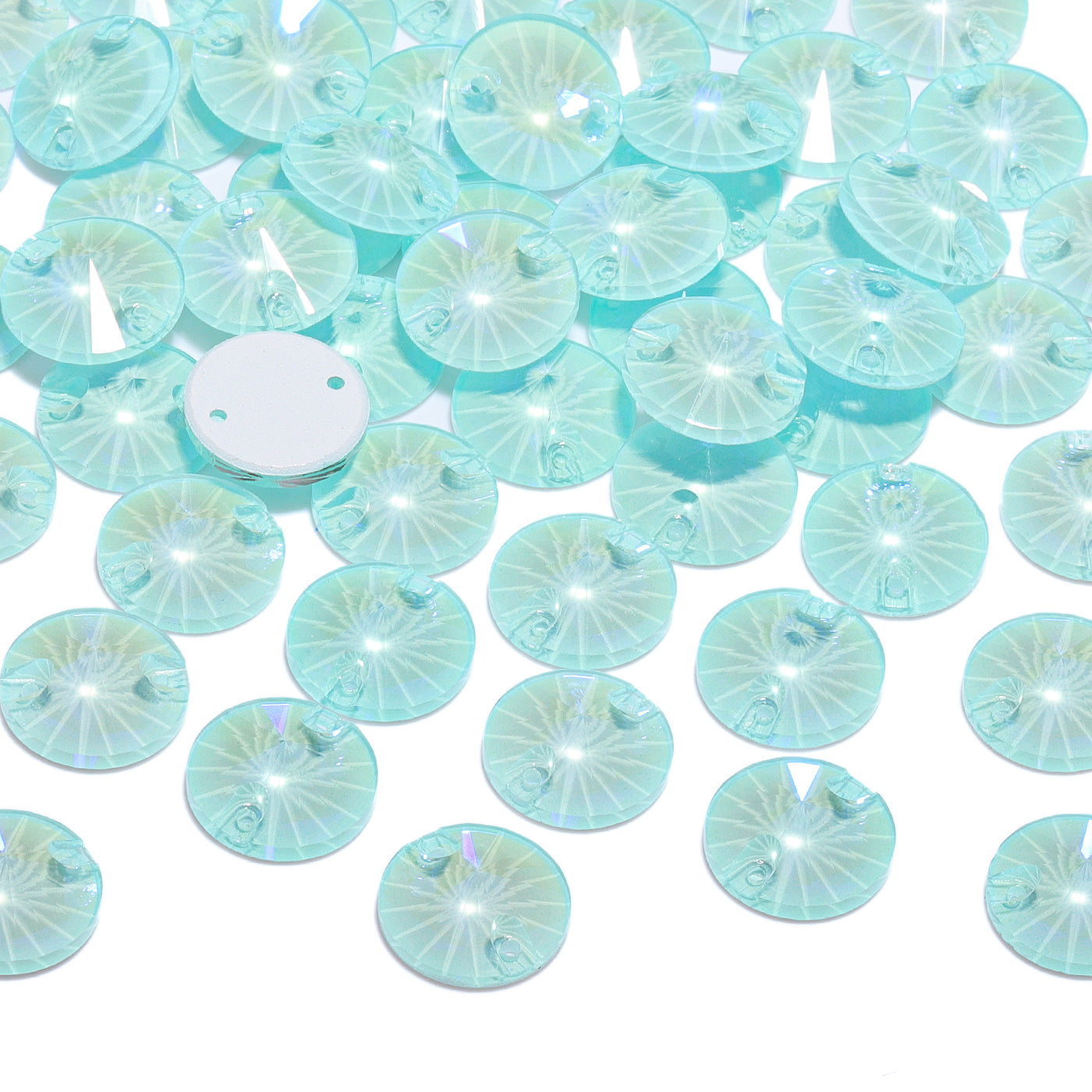 Electric Neon Light Azore Rivoli Shape High Quality Glass Sew-on Rhinestones