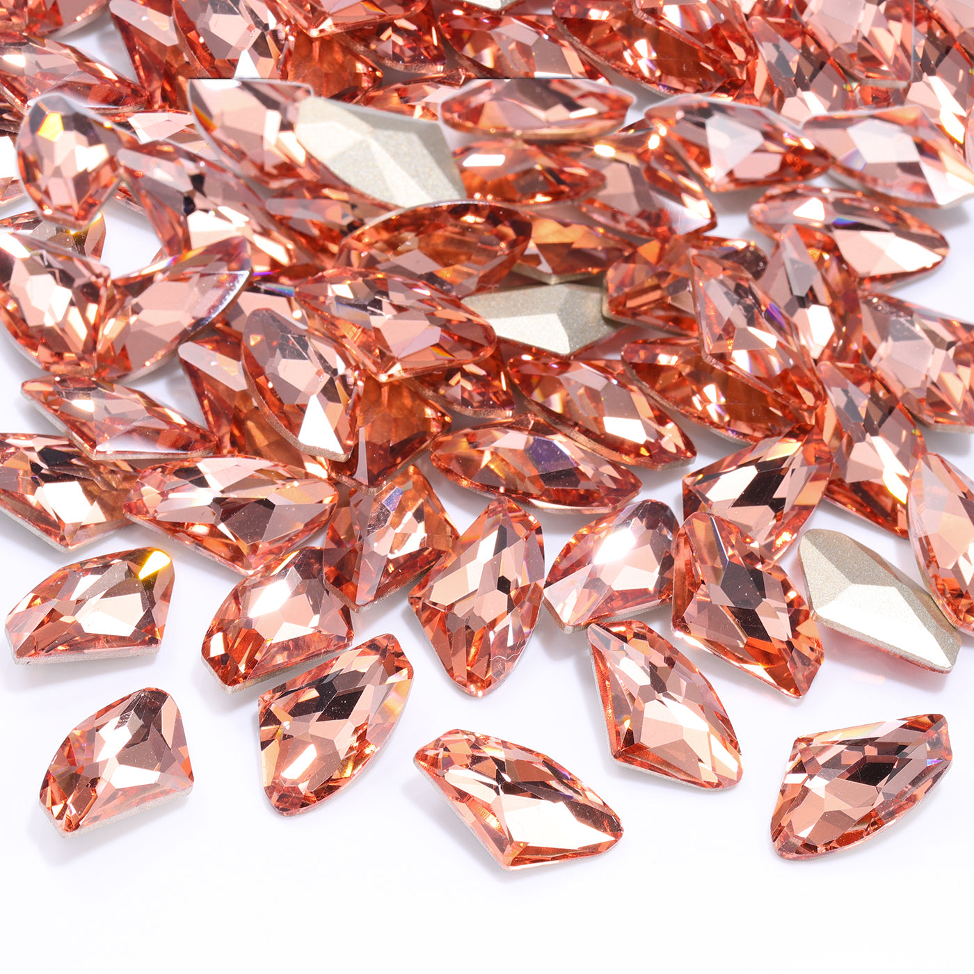 Light Peach Galactic Shape High Quality Glass Pointed Back Fancy Rhinestones