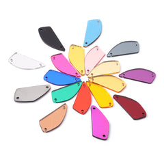 Flabellum Shape Multi Colors Acrylic Sew-on Mirror For Dance Costume