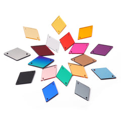 Rhombus Shape Multi Colors Acrylic Sew-on Mirror For Dance Costume WholesaleRhinestone