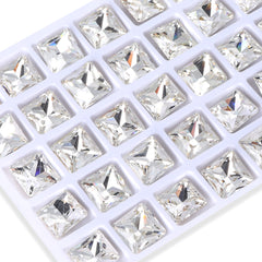 Crystal Princess Square Shape High Quality Glass Pointed Back Fancy Rhinestones