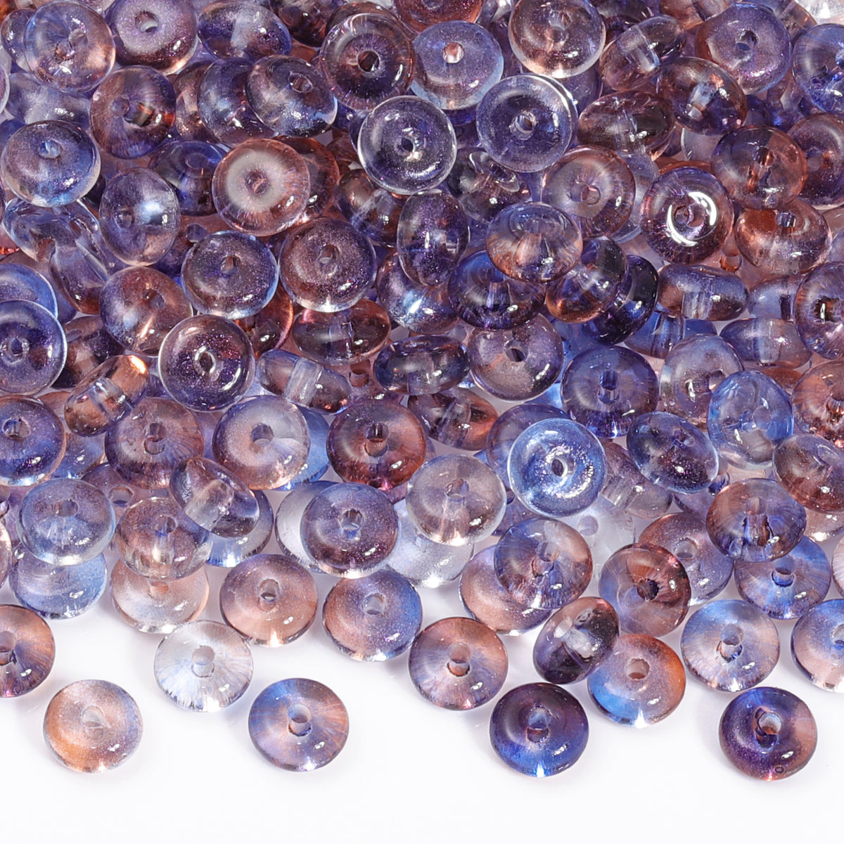 TMTG013 Transparent Candy Series Lucky Buckle Shape Glass Seed Beads