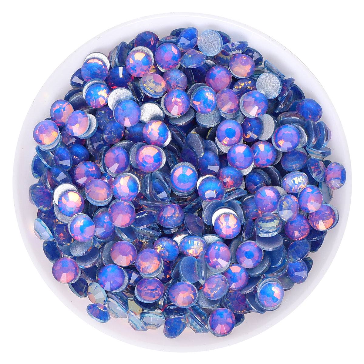 Flashing Sapphire Glass FlatBack Rhinestones Silver Back WholesaleRhinestone