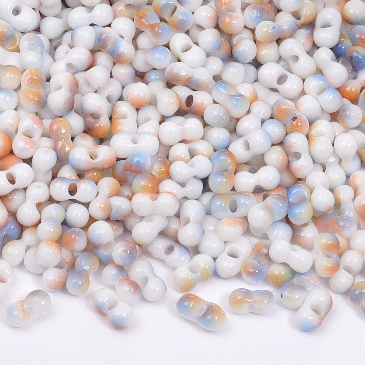 Various Colors Rainbow Effect Peanut Beads Shape Glass Seed Beads