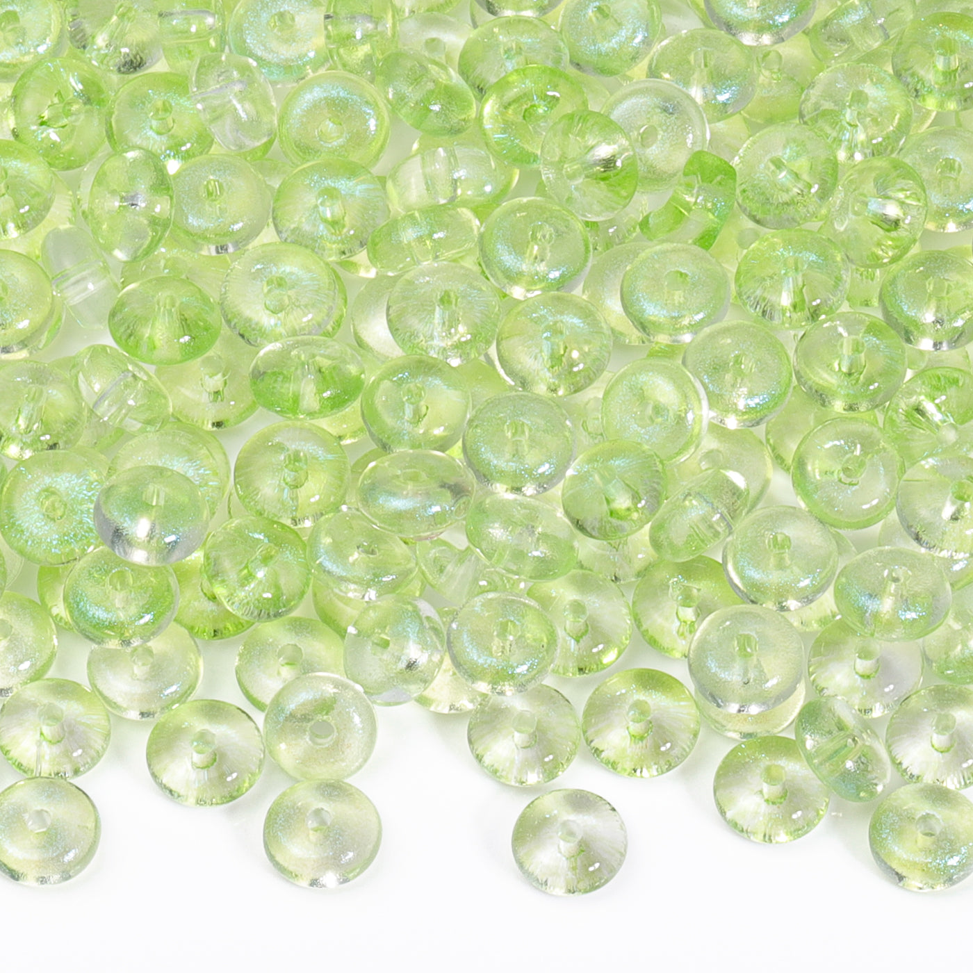 Various Colors Transparent Candy Series Lucky Buckle Shape Glass Seed Beads