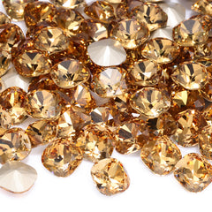 Light Smoked Topaz Cushion Square Shape High Quality Glass Pointed Back Fancy Rhinestones