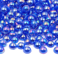 Sapphire AB Resin Flat Back Pearls Multi Sizes