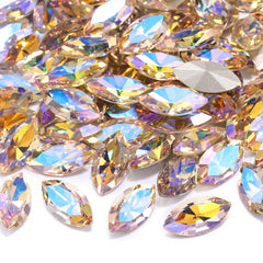 Paradise Shine Navette Shape High Quality Glass Pointed Back Fancy Rhinestones