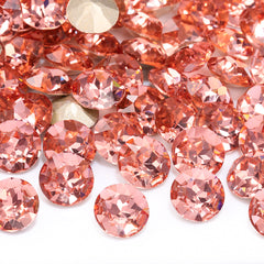 Light Peach Gemstone Flower Shape High Quality Glass Pointed Back Fancy Rhinestones