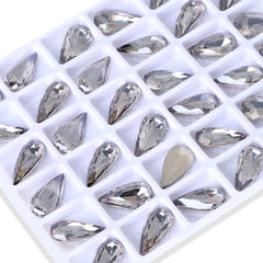 Satin Teardrop Shape High Quality Glass Pointed Back Fancy Rhinestones