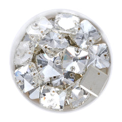 Silver Shade Rivoli Square Shape High Quality Glass Sew-on Rhinestones