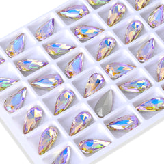 Paradise Shine Teardrop Shape High Quality Glass Pointed Back Fancy Rhinestones