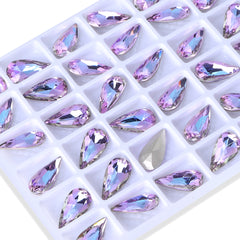 Vitrail Light Teardrop Shape High Quality Glass Pointed Back Fancy Rhinestones