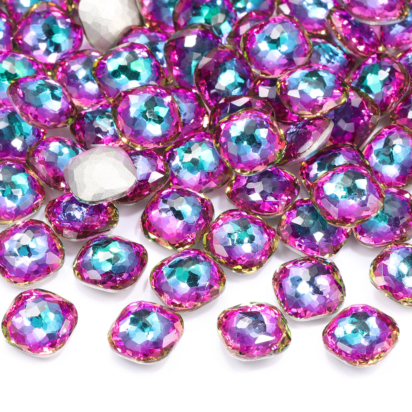 Heliotrope Fantasy Cushion Square Shape High Quality Glass Pointed Back Fancy Rhinestones