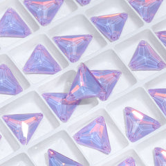 Lavender AM Triangle Shape High Quality Glass Sew-on Rhinestones