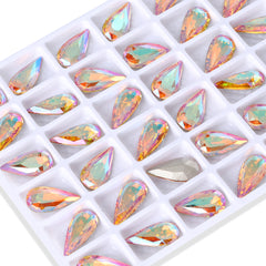 Crystal Sun Teardrop Shape High Quality Glass Pointed Back Fancy Rhinestones