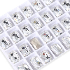 Crystal Thin Octagon Shape High Quality Glass Pointed Back Fancy Rhinestones